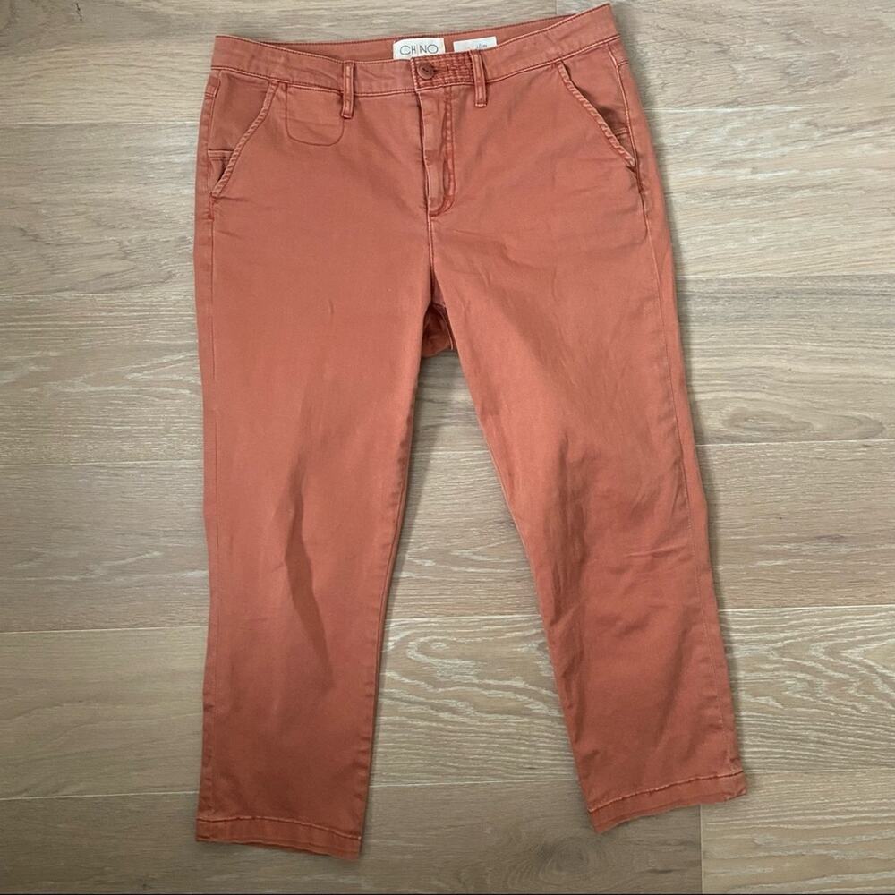 Anthro Chino Slim Crop Pants Orange Size 29 Stretch